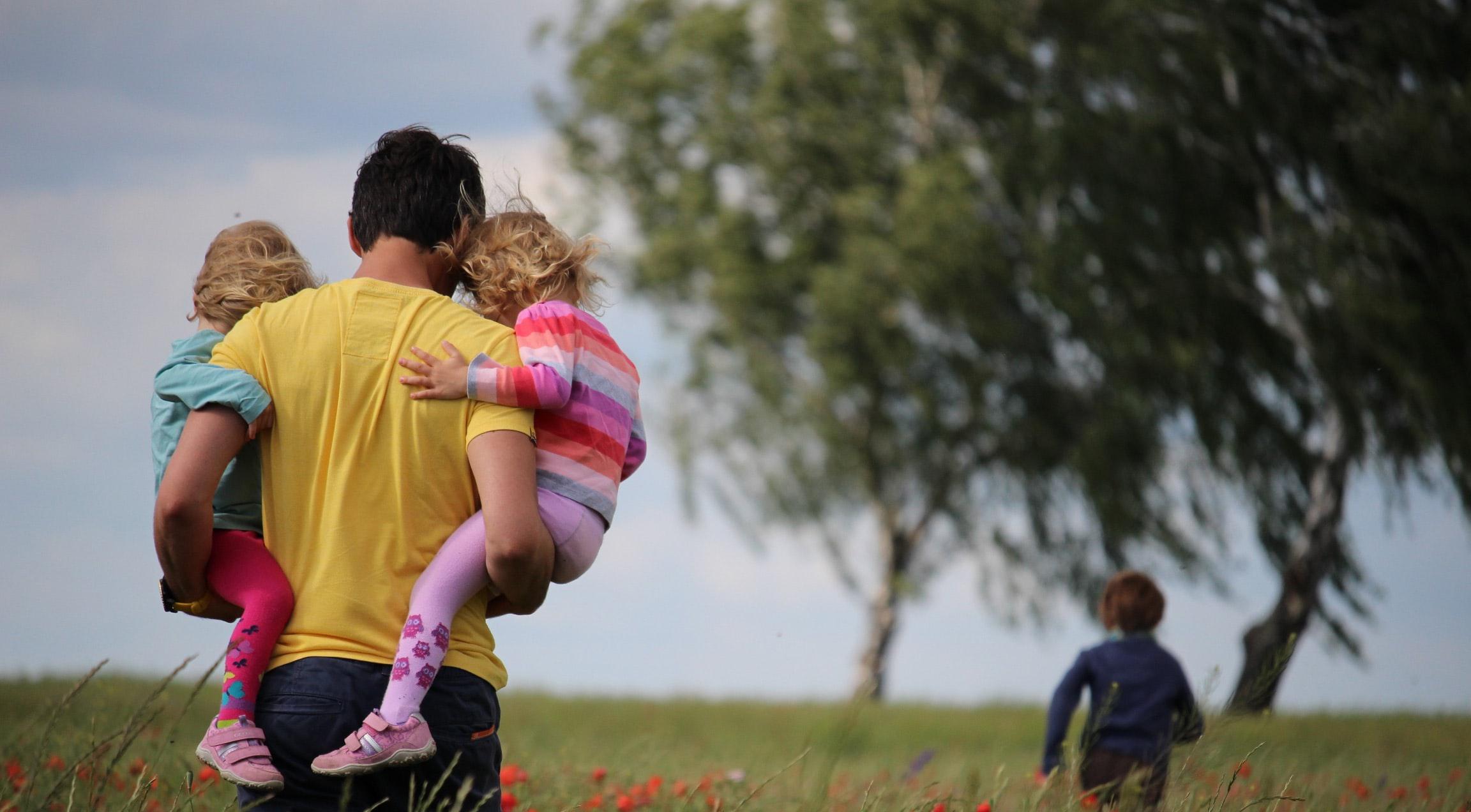 Family in a field